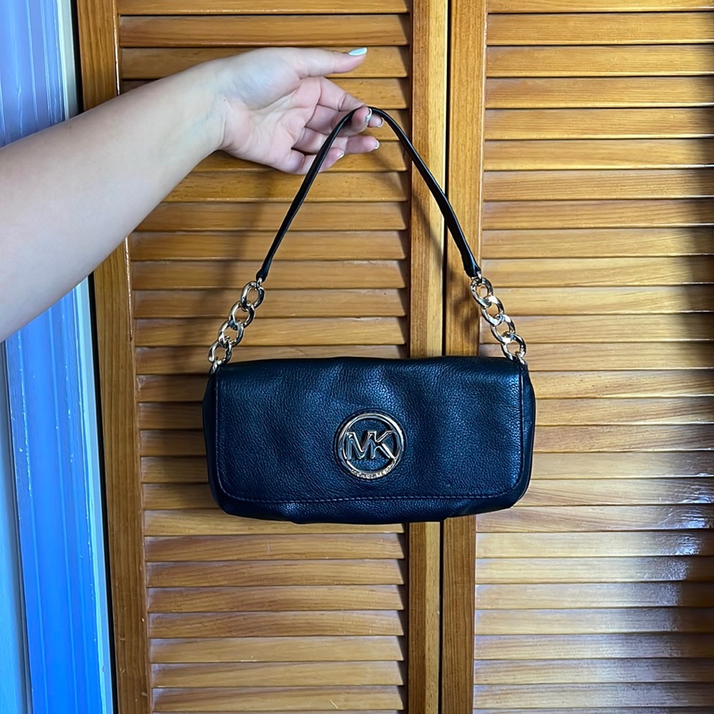 Michael Kors Black Leather Shoulder Bag